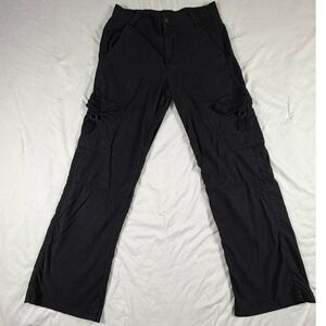 American Eagle Super High-Rise Baggy Wide Leg Cargo Pants Black 6 Long Stretch